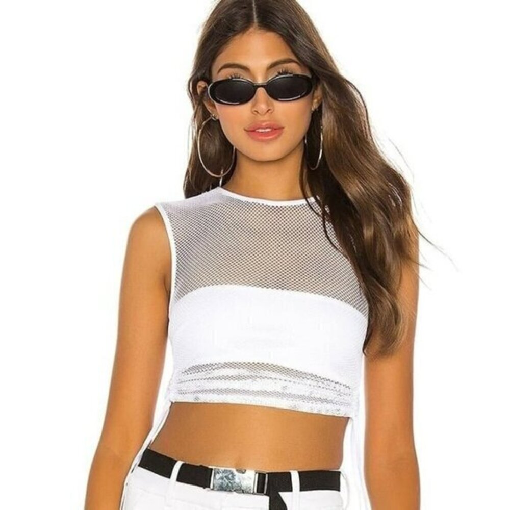 H:ours Lisa Mesh Top - White